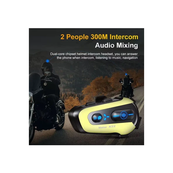 N3x Rgb Işıklı Intercom 3 Kişi Bağlantılı 1000mah Motosiklet Bluetooth Kulaklık Seti - 2