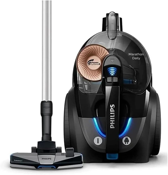 Philips Marathon Daily Torbasiz Elektrikli Süpürge, 750W, PowerCyclone 8, Alerji Kilit Sistemi, Allergy H13 Filtre, CarpetClean Başlık (XB7150/07) - Resim 3