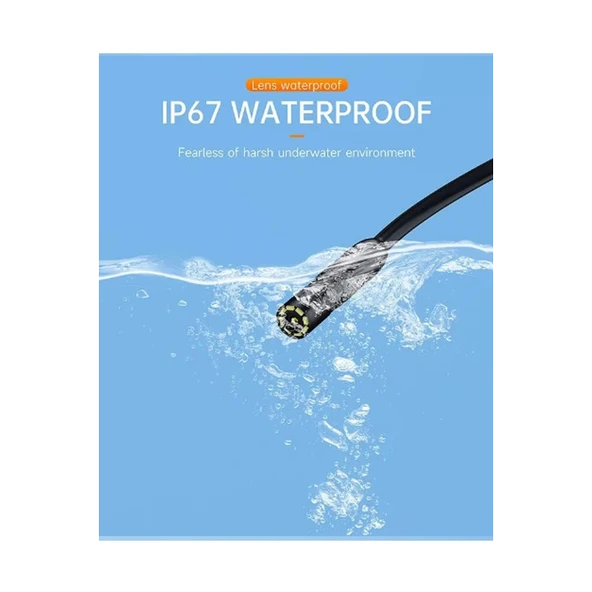 5 Metre Endoskop Yılan Video Kamera Ios Ve Android Uyumlu Led’li 8 Mm Sert Kablo 2mp - 4