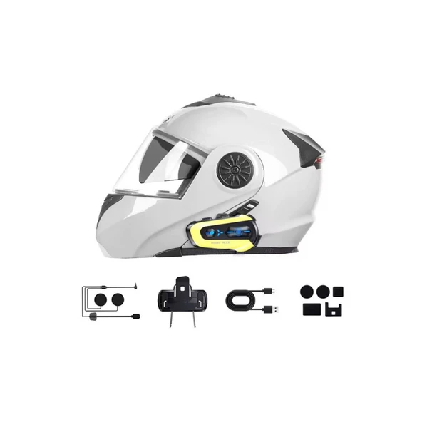 N3x Rgb Işıklı Intercom 3 Kişi Bağlantılı 1000mah Motosiklet Bluetooth Kulaklık Seti - 5