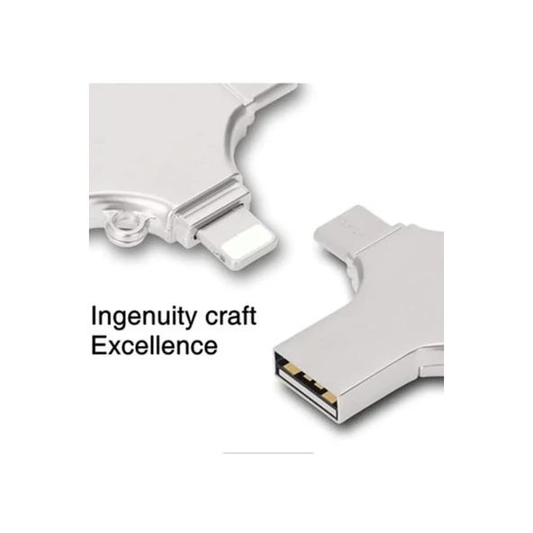 Otg 4in1 Cep Telefonu Çok Fonksiyonlu Usb Flash Bellek 128 Gb Type-c, Micro Sd Ve Kart Okuyucu - 2