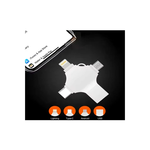 Otg 4in1 Cep Telefonu Çok Fonksiyonlu Usb Flash Bellek 64 Gb Type-c, Micro Sd Ve Kart Okuyucu - 5