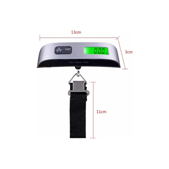 Dijital Işıklı Elektronik Askılı El Bagaj Tartısı Bavul Kantarı Seyahat Çantası 50kg - 3