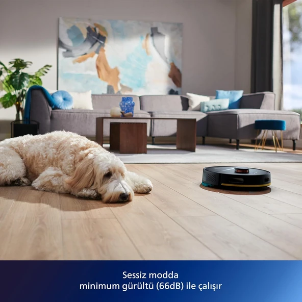 Philips 2000 Serisi Islak Kuru Moplu Robot Süpürge, Yüksek Emiş Gücü, Uzun Çalışma Süresi, HomeRun Uygulaması, Lacivert, XU2000/10 - Resim 10