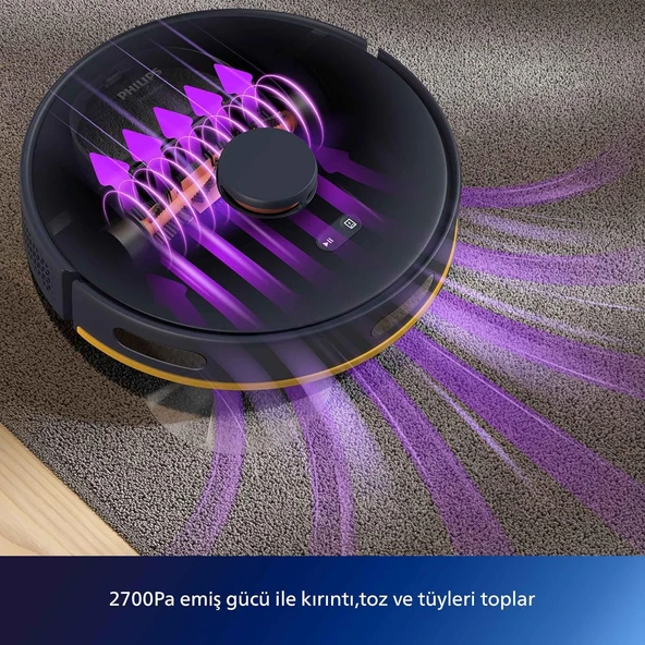 Philips 2000 Serisi Islak Kuru Moplu Robot Süpürge, Yüksek Emiş Gücü, Uzun Çalışma Süresi, HomeRun Uygulaması, Lacivert, XU2000/10 - Resim 5