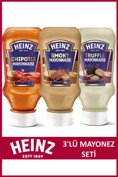 Heinz 3'lü Mayonez Paketi (Trüflü, Chipotle, Smoky) ürün görseli