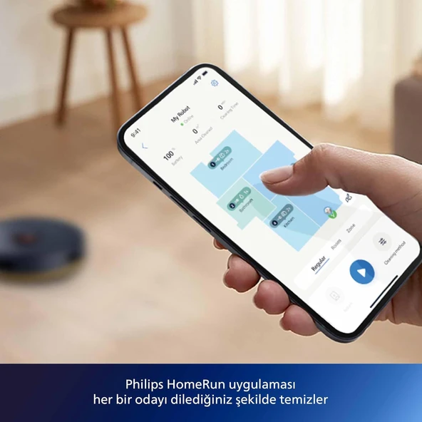 Philips 2000 Serisi Islak Kuru Moplu Robot Süpürge, Yüksek Emiş Gücü, Uzun Çalışma Süresi, HomeRun Uygulaması, Lacivert, XU2000/10 - Resim 2