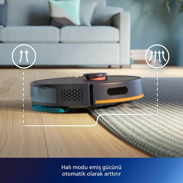Philips 2000 Serisi Islak Kuru Moplu Robot Süpürge, Yüksek Emiş Gücü, Uzun Çalışma Süresi, HomeRun Uygulaması, Lacivert, XU2000/10 - Resim 9