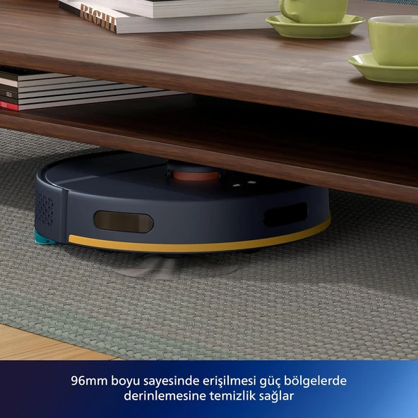 Philips 2000 Serisi Islak Kuru Moplu Robot Süpürge, Yüksek Emiş Gücü, Uzun Çalışma Süresi, HomeRun Uygulaması, Lacivert, XU2000/10 - Resim 4