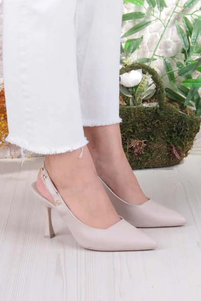 Fort 086-5047 Fls Önü Kapalı Taşlı Toka Detaylı Arkası Açık Topuklu Ayakkabı - Resim 10