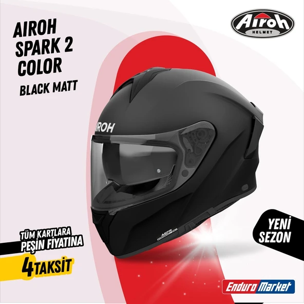 AIROH SPARK 2 COLOR BLACK MATT KASK ürün görseli