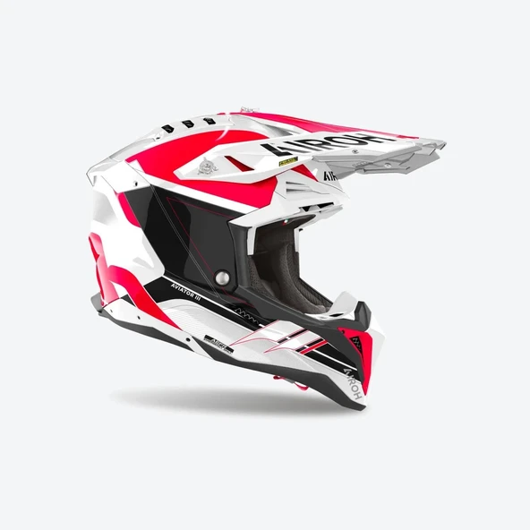 AIROH AVIATOR 3 SABER RED GLOSS KASK - Resim 2