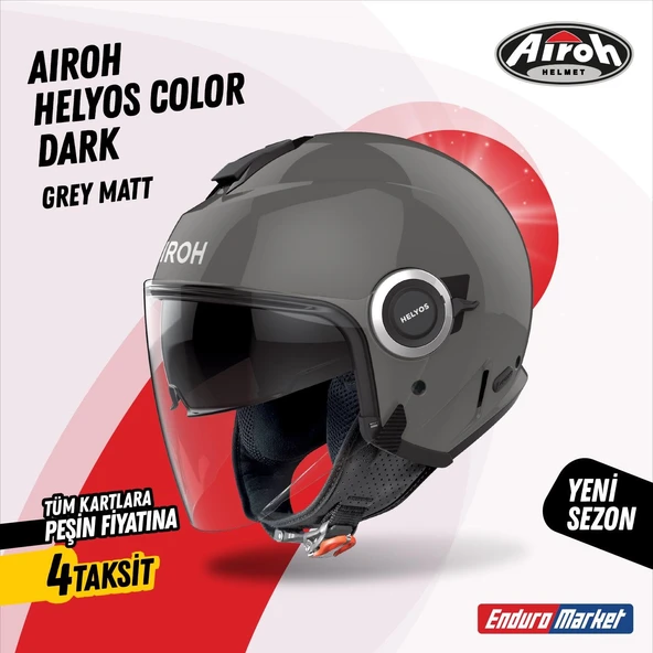 AIROH HELYOS DARK GREY GLOSS KASK ürün görseli