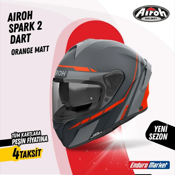 AIROH SPARK 2 SPINNER ORANGE MATT KASK ürün görseli
