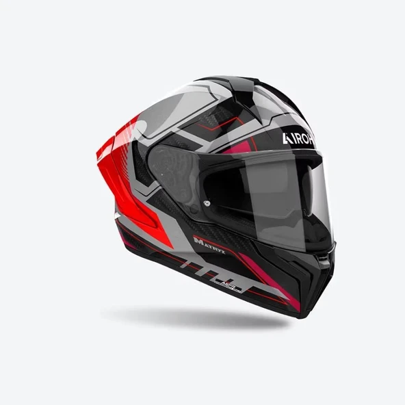 AIROH MATRYX ROCKET RED FLUO GLOSS KASK - Resim 2