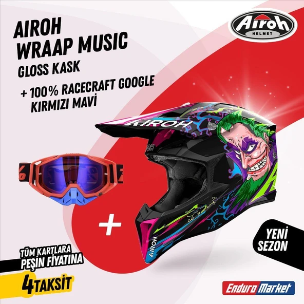 AIROH WRAAP MUSIC GLOSS KASK ürün görseli