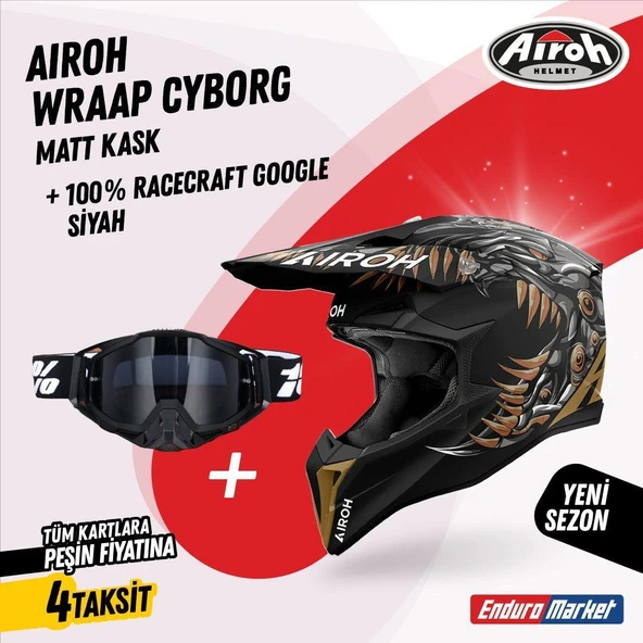 AIROH WRAAP CYBORG MATT KASK ürün görseli