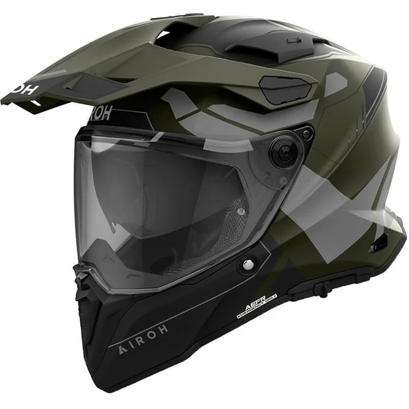 AIROH COMMANDER 2 REVEAL MILITARY GREEN KASK - Resim 2