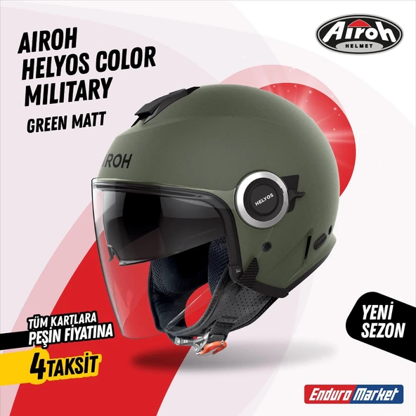 AIROH HELYOS MILITARY GREEN MATT KASK ürün görseli