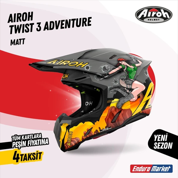 AIROH TWIST 3 ADVENTURE MATT KASK ürün görseli