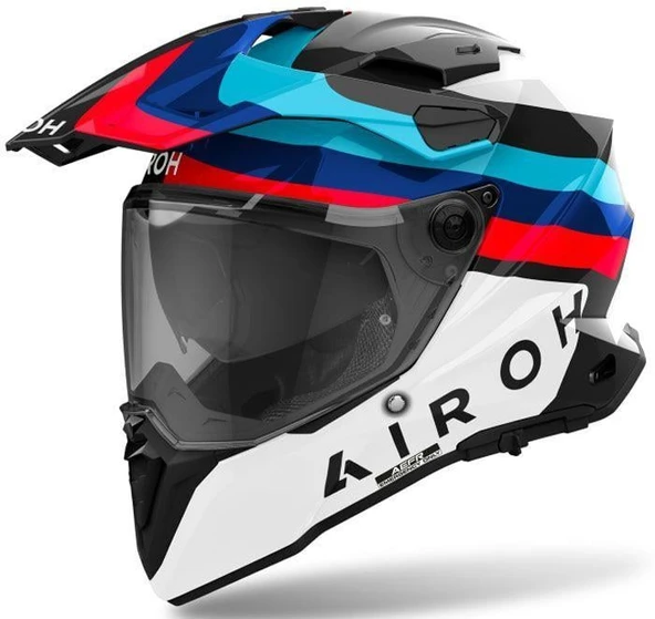 AIROH COMMANDER 2 DOOM BLACK GLOSS KASK - Resim 2