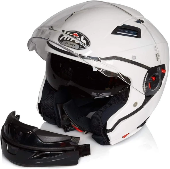 AIROH EXECUTIVE COLOR WHITE GLOSS KASK - Resim 3