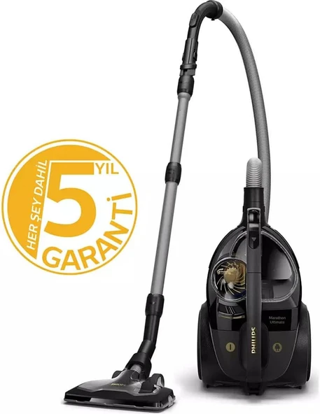 Philips Marathon Ultimate Toz Torbasız Elektrikli Süpürge, PowerCyclone 10, TriActive Ultra Başlık, NanoClean, Allergy H13 Filtre, XB9125/07 - Resim 2