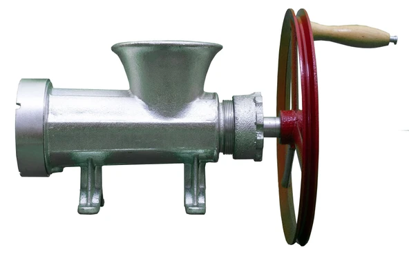 32 Numara büyük Boy Metal Döküm Kollu Kasnaklı Çelik Et Kıyma Makinesi - 2