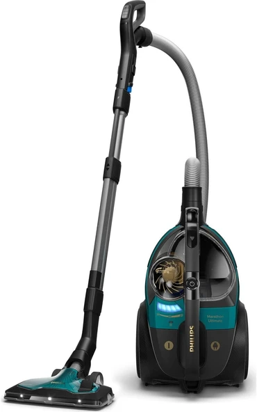 Philips XB9185/07 TriActive Ultra LED Başlık ve PowerCyclone 10 Teknolojisi ile Premium Toz Torbasız Elektrikli Süpürge, NanoClean Teknolojisi, PowerMax Sensörü, Koyu Opal Yeşili - Resim 2