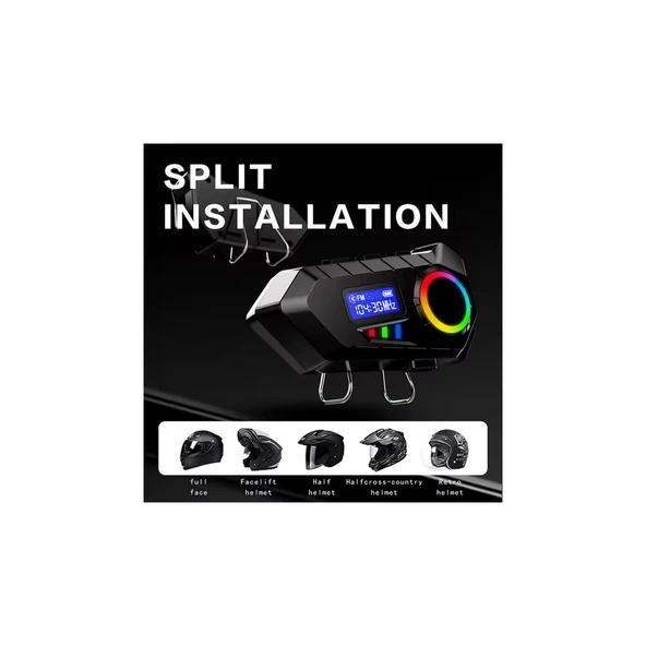 Y30 Kask Kulaklık Bluetooth Motosiklet Kulaklık Rgb Radyolu Intercom