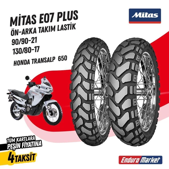 Honda Transalp 750  90/90-21 - 130/80-17  E-07 Plus Ön - Arka Takım Lastik ürün görseli