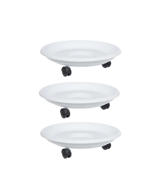 Omnipazar SO-TT01 Tekerlekli Saksı Tabağı No 1 Beyaz 3 Adet ürün görseli