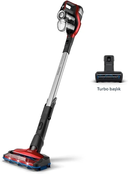 Philips XC7043/01 SpeedPro Max Kablosuz Şarjlı Dik Süpürge, PowerCyclone 8, PowerBlade Dijital Motor ve Üçlü Filtrasyon Sistemi İçerir, Kırmızı ürün görseli