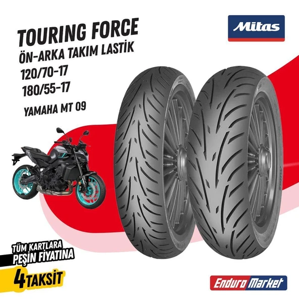 Yamaha MT9 Mitas TOURING FORCE Takım 120/70-17 - 180/55-17 Set - Resim 3