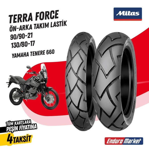 Yamaha Tenere 660 Mitas 90/90-21 - 130/80-17 TERRA FORCE Ön - Arka Takım Lastik - Resim 2