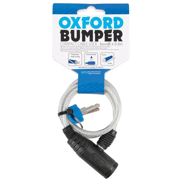 OXFORD BUMPER KABLO KİLİT ŞEFFAF 6MM X 600MM - Resim 2