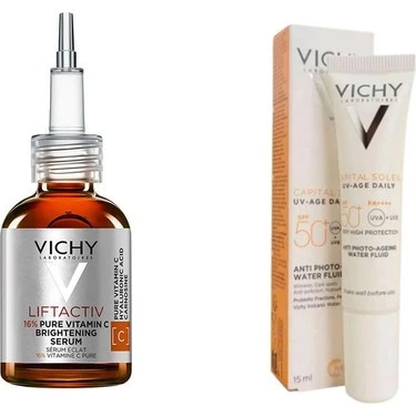 Vichy Liftactiv %16 Saf C Vitamini Serum 20 ml + Capital Soleil Uv Age Daily Spf 50 15 ml