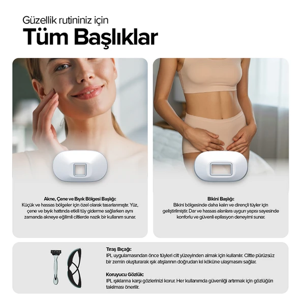 IPL7100 Buz Lazer Acısız IPL Lazer Epilasyon Aleti – 5 Kademe, 1.000.000 Atım - 2
