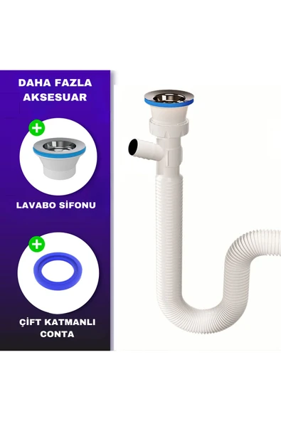 DESIPHON Tek Girişli Lavabo Sifonu – Bulaşık veya Çamaşır Makinesi Uyumlu | Sızdırmaz ve Dayanıklı Yapıı - 2