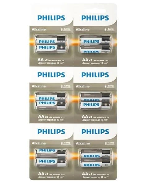 Philips Alkalin AA Kalem Pil 12li LR6A12S