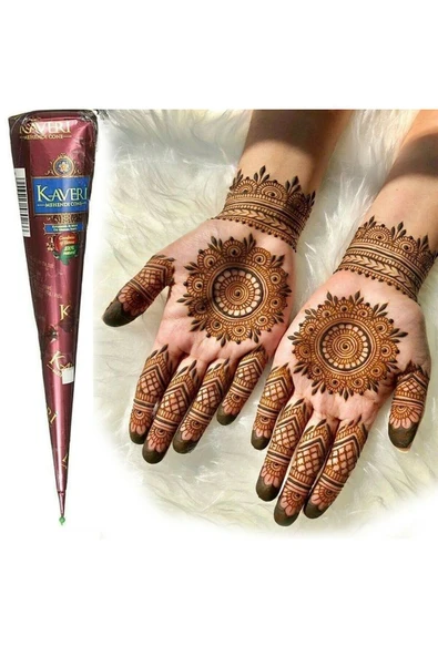 2 siyah 2 kına rengi 4 tüp kına ve 4 sayfa kalıp seti - Resim 2