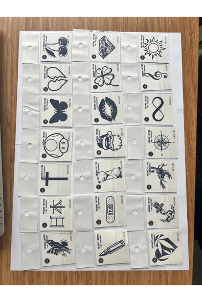 Toptan 50 adet Minimal 1 ay kalıcı geçici dövme paketi 5 cm - Resim 3