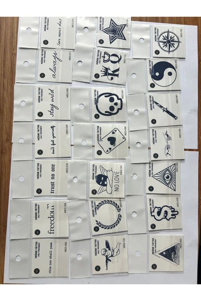Toptan 50 adet Minimal 1 ay kalıcı geçici dövme paketi 5 cm - Resim 2