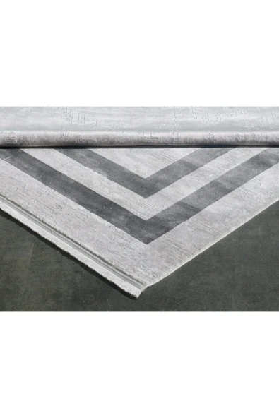 GÜMÜŞSUYU Black&brown 11297 Gri Doğal Iplik Viskon Halılar Modern Halılar Salon Halıları - 4