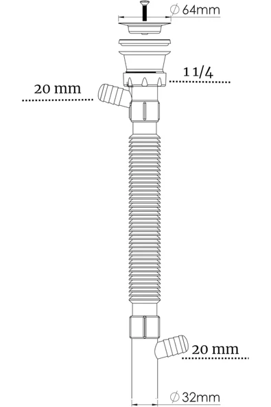 DESIPHON Çift Girişli Lavabo Sifonu – Bulaşık ve Çamaşır Makinesi Uyumlu | Sızdırmaz ve Dayanıklı Yapı - 6