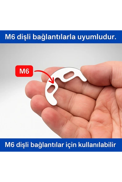 DESIPHON Çift Vidalı Batarya Ay Takımı + Somun Sıkma Anahtarı Hediyeli | Musluk Montaj Seti - 4