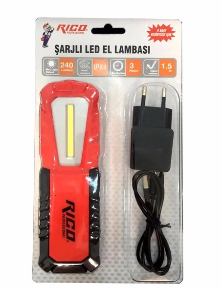 Rico 013-RC0037 240 Lumen Şarjlı Led El Feneri El Lambası Mıktanıs