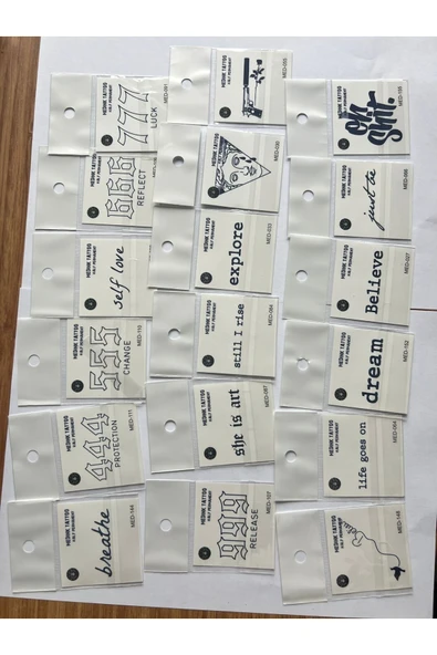 Toptan 50 adet Minimal 1 ay kalıcı geçici dövme paketi 5 cm ürün görseli 1