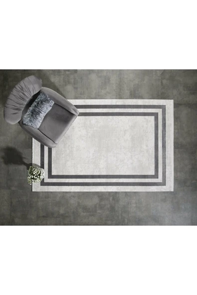 GÜMÜŞSUYU Black&brown 11297 Gri Doğal Iplik Viskon Halılar Modern Halılar Salon Halıları - 2