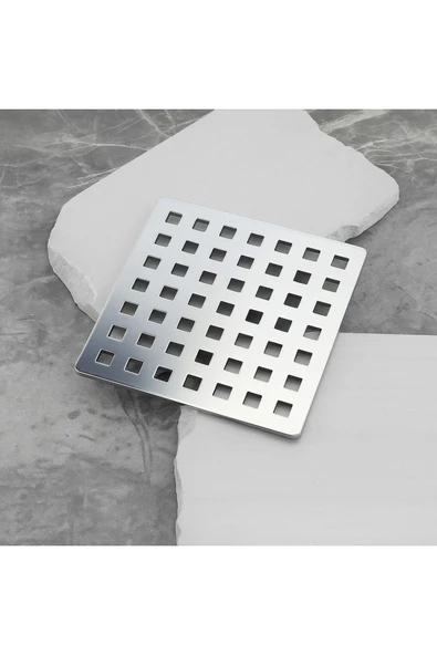 DESIPHON 15x15 Uyumlu 14x14 Krom Süzgeç Izgarası – Paslanmaz Çelik, Dayanıklı ve Şık Tasarım - 3